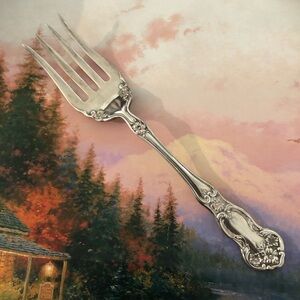 Vintage Silver Plated A1 High Quality Rogers Serving Fork, Flower Pattern, 7.5”